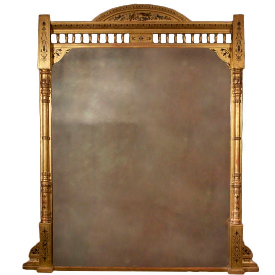 Aesthetic Movement Gilt Gesso Overmantel Mirror. Circa 1880