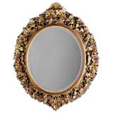 Florentine Gilt Carved Oval Mirror. 19th C