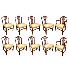 Set Ten George III Dining Chairs. Circa 1780
