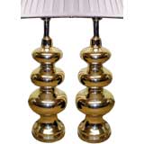 Vintage PAIR Mercury Trple Gourd Lamps. Circa 1970