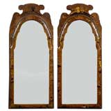 PAIR Queen Anne  Red Laquer Mirrors. Circa 1710