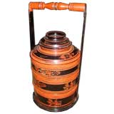 Japanese Lacquer Round Stacked Box. 20th C