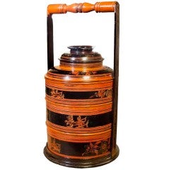 Japanese Lacquer Round Stacked Box Early 20th Century