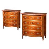 PAIR Regence Inspired Brass Mounted Parquetry Chests