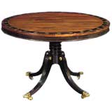 Regency Brass-Inlaid Calamander Center Table. C1805