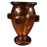 Amber Glas Vase by Delatte of Nancy. French C 1920