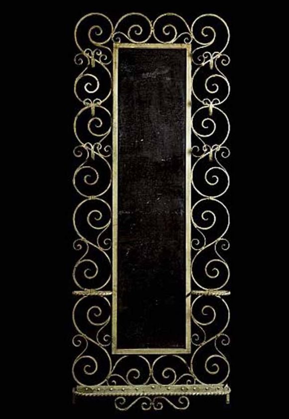 French Art Deco Wrought Iron Frame Mirror. C1940