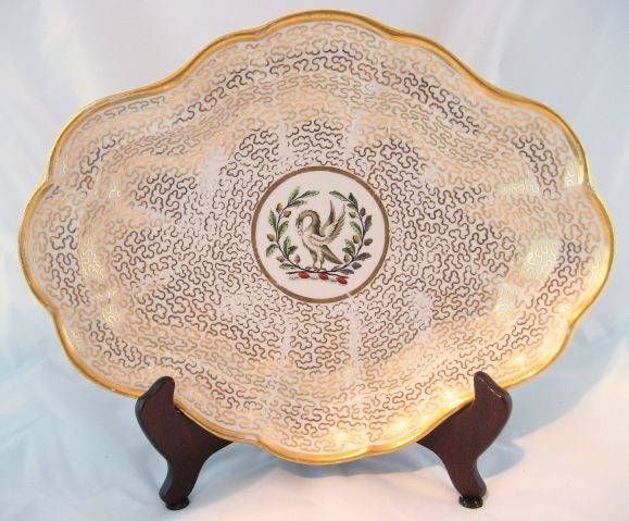 PAIR of Armorial Chamberlain's Worcester Scalloped Lozenges