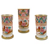 TRIO of Spode Ornamental "Spill Pots", c. 1815