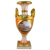 RARE Derby Vase with Landscapes and "Snake" Handles, c. 1810