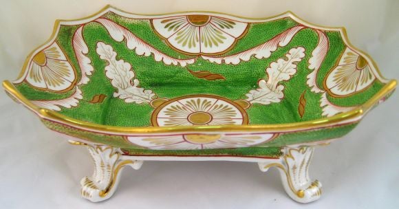 Vivid Coalport "Footed" Comport with unusual Serpentine form.