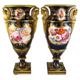 Antique PAIR of Exquisite Coalport Vases c. 1810