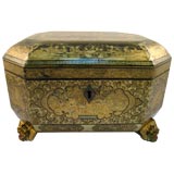 Chinese Lacquered and Gilt Footed Box, c. 1840
