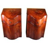 Antique PAIR of "Sunburst" Inlaid Mahogany Knife Boxes, c. 1790