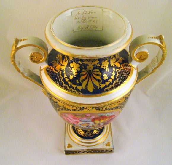 English Derby Botanical Vase, style of Moses Webster c. 1820