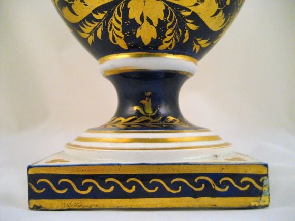 Porcelain Derby Botanical Vase, style of Moses Webster c. 1820