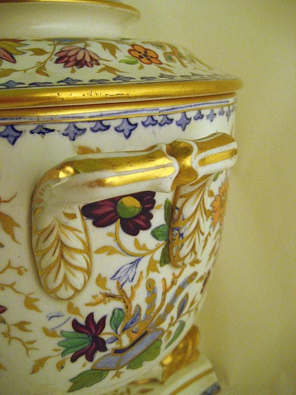 19th Century Ridgeway Footed Ice Pail & Cover, c. 1830 For Sale