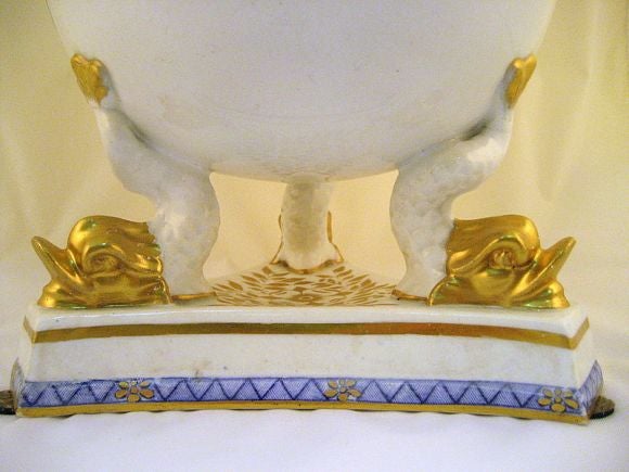 Porcelain Ridgeway Footed Ice Pail & Cover, c. 1830 For Sale