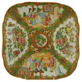 Chinese Rose Medallion Square Dish, c. 1870