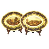 PAIR of Bloor-Derby Lozenge Dishes w/Landscapes, c. 1825
