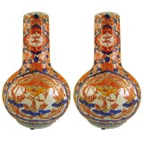 Pair of Japanese Imari Bottleneck Vases, c. 1860