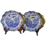 PAIR of Davenport Stone China Shell Dishes, c. 1820