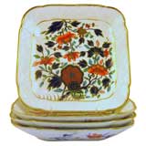 SET of 4 Spode Porcelain Square Dishes, c. 1820