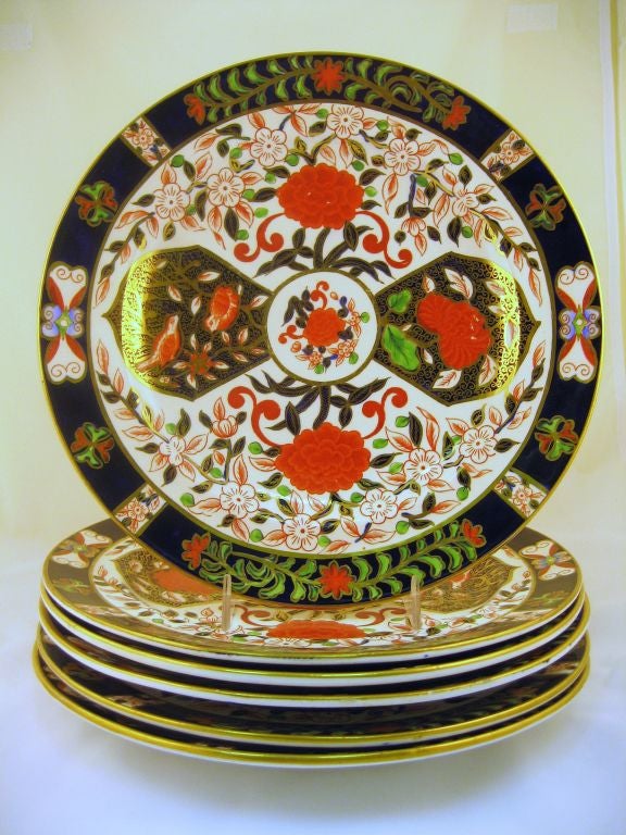 English 18-Piece Royal Crown Derby Dinner Service for Six, c. 1880 For Sale