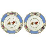 Pair of Chamberlains Worchester Armorial Bowls