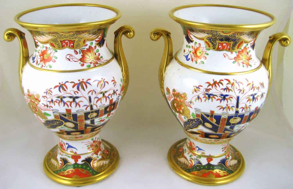 A pair of Spode porcelain vases in their ever-popular 