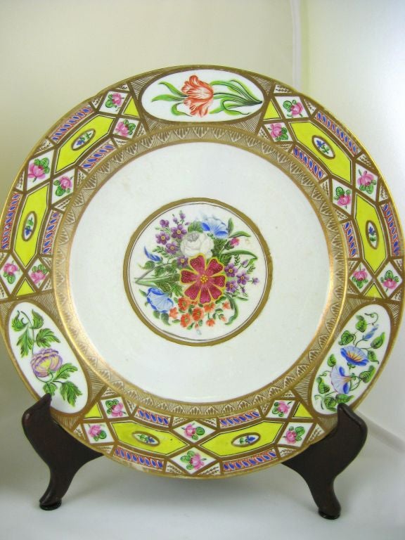 PAIR of Coalport Botanical Dinner Plates, c. 1805