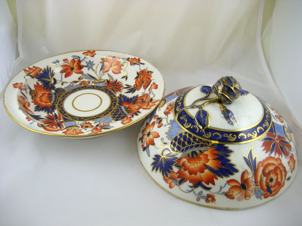 Coalport Vegetable Dish & Cover in Imari Style, c. 1820