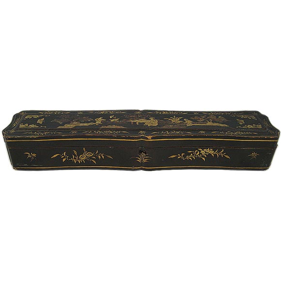 Intricate and Rare Lacquered Chinoiserie Recorder Case