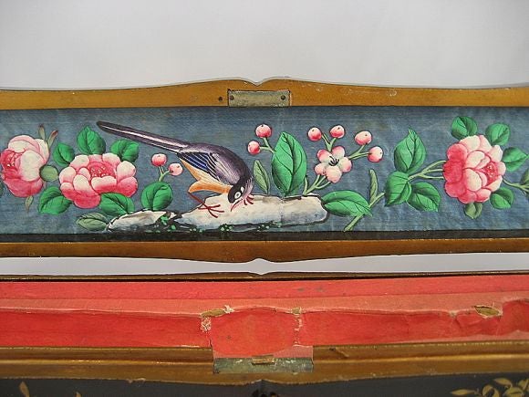 Intricate and Rare Lacquered Chinoiserie Recorder Case 1