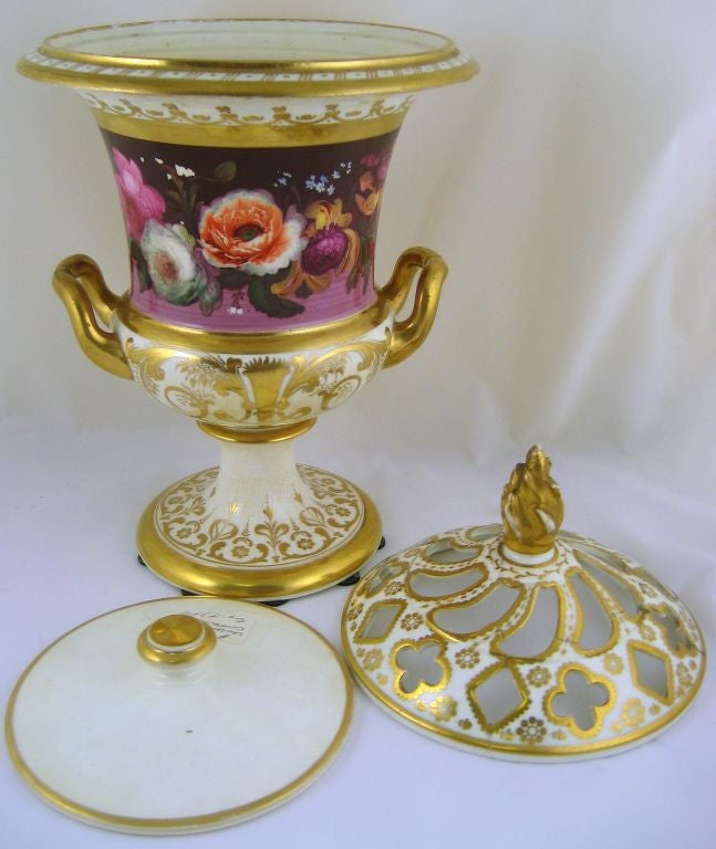 Porcelain 19th Century Coalport Potpourri For Sale