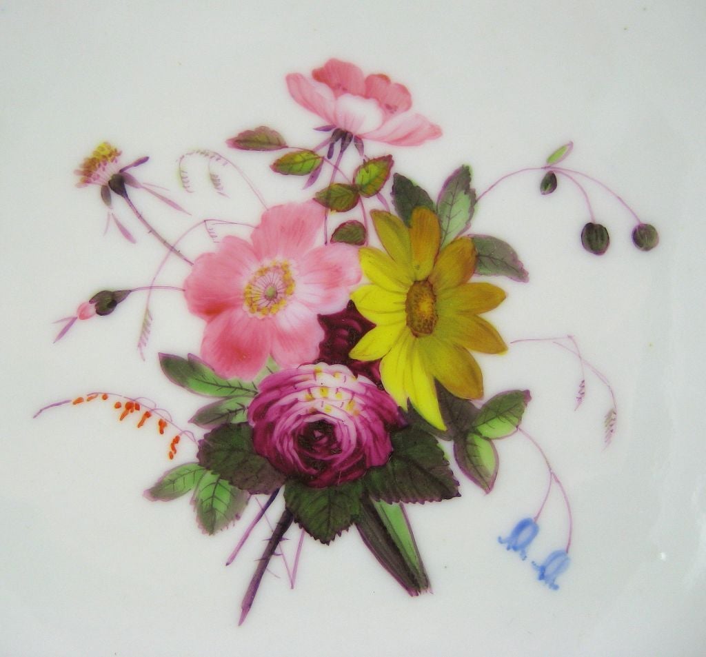 SET of 4 Chamberlain's Worcester Porcelain Plates, c. 1820