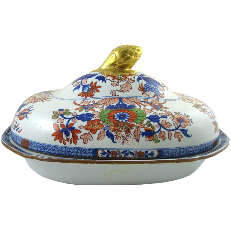 Pair of 19th Century Spode Stone China Covered Vegetable Dishes For Sale