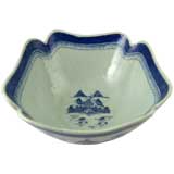 Chinese Blue & White Porcelain Salad Bowl, c. 1780
