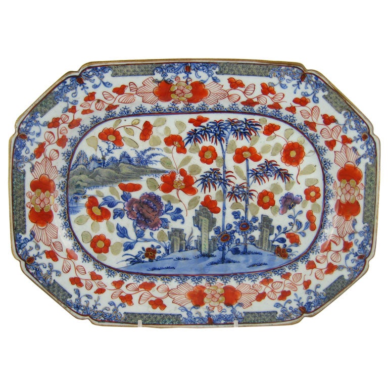 Chinese Export "Clobbered" Platter, c. 1780 For Sale