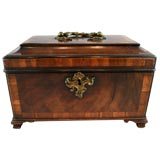 Antique Mahogany & Yew-wood 18th Century Tea Caddy