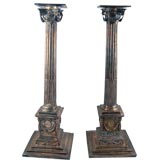 Used PAIR of Bolton & Fothergill Sheffield Silver-Plated Candlesticks