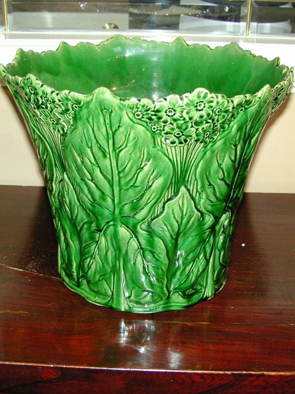 Large Majolica Cache Pot