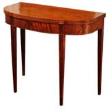 Antique Federal Mahogany Card Table with Banding and Inlay