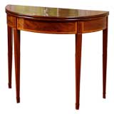 Demi-Lune Card Table with Inlay and Banding, Circa 1800