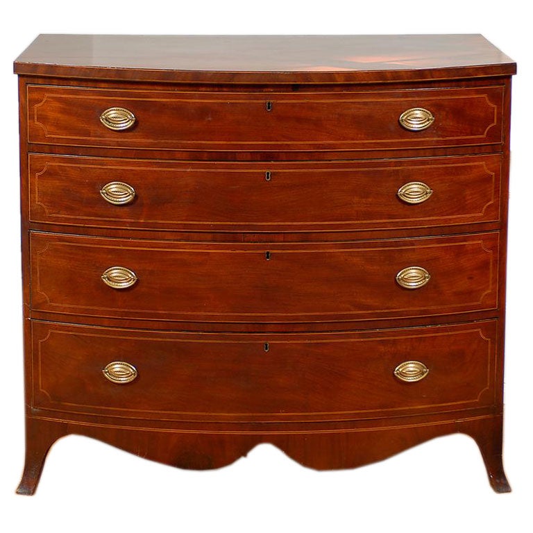Bow Front Chest of Drawers, New York or Philadelphia, Circa 1805