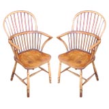 Pair of English Windsor Armchairs