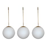 60's Frosted Glass Ball Pendants