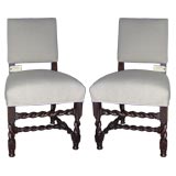 Pair of oak twist chairs