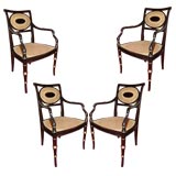 Set of four Regency style open armchairs