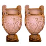 Pair of Galoway of Philadelphia terracotta urns